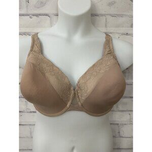 Olga Size 40DD Cloud 9 Under Wire Contour Lace Neckline Bra‎ GF7961A Beige Lace